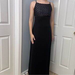 Vintage Dress 1990s Long Black Prom Gothic Formal Special Event Size Medium
